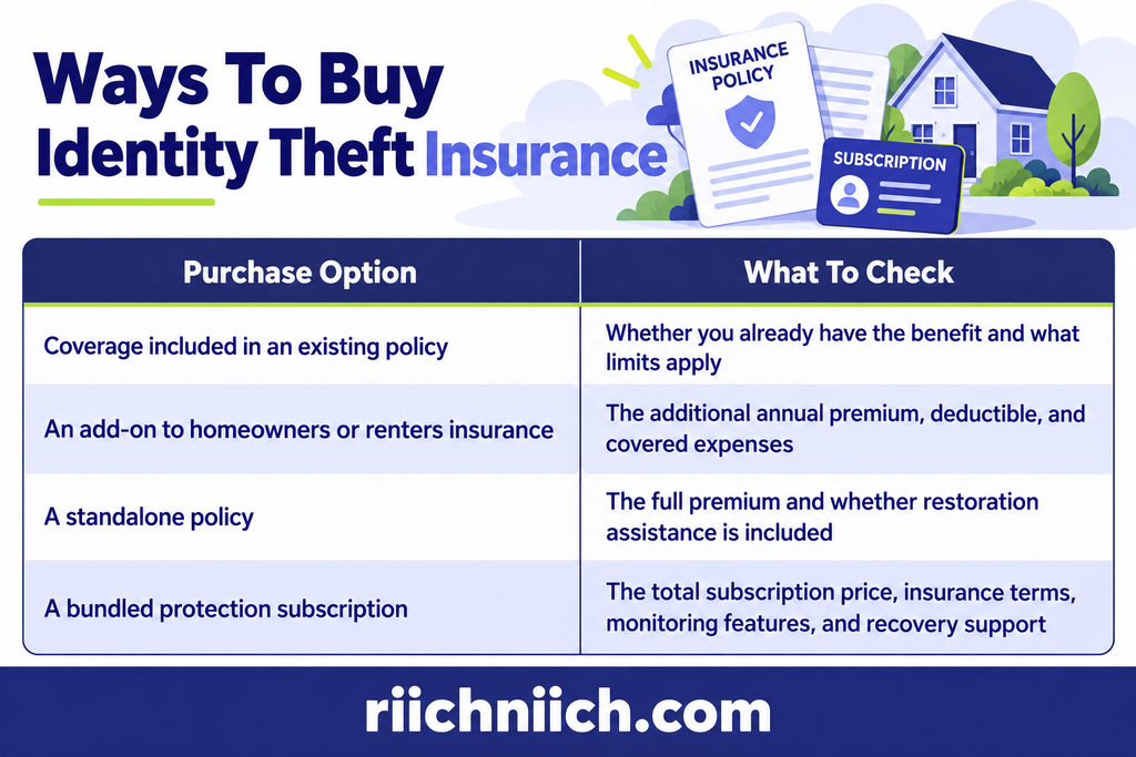 identity theft insurance: Ways to buy identity theft insurance