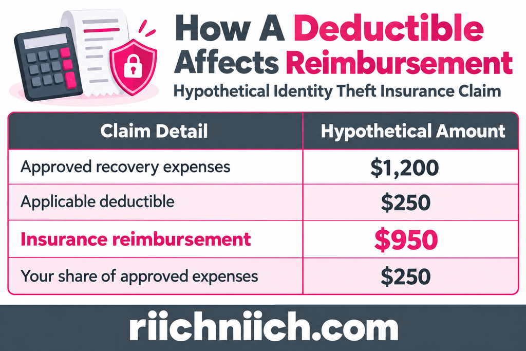 identity theft insurance: Identity Theft Deductible Reimbursement Example