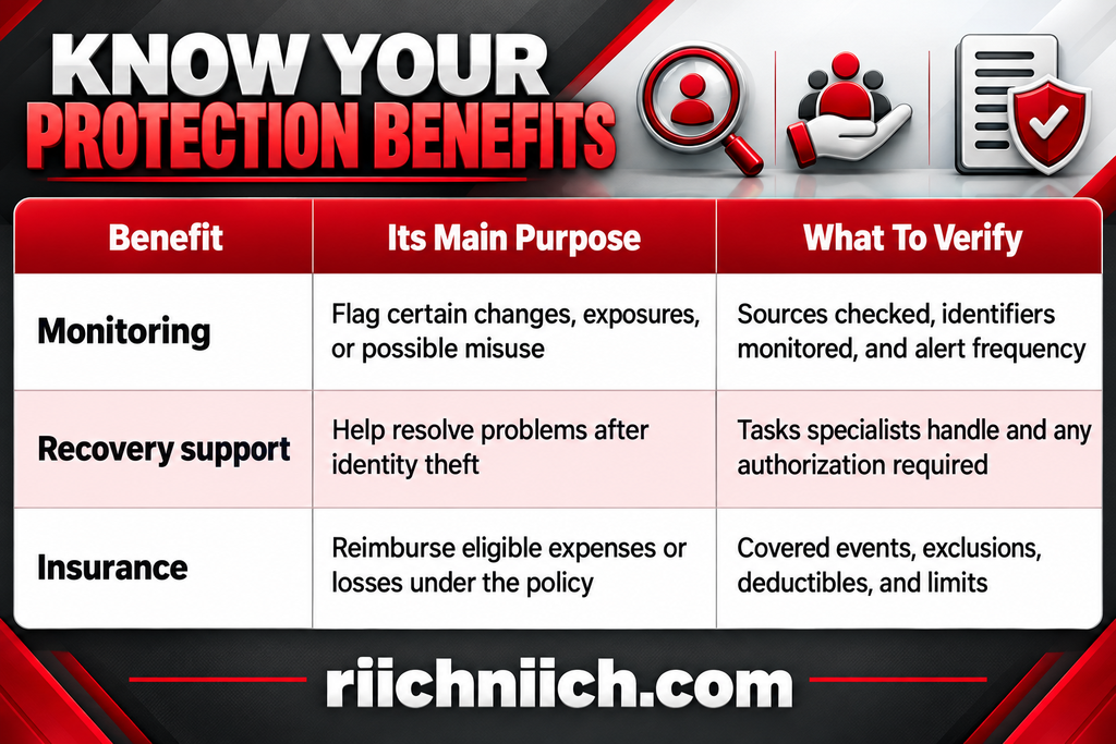 identity theft prevention checklist:
Identity protection benefits at a glance